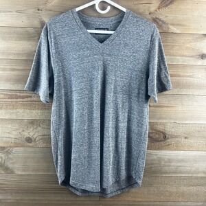 Goodlife Mens Shirt Short Sleeve Vneck TriBlend Gray Minimalist Basic Size Large